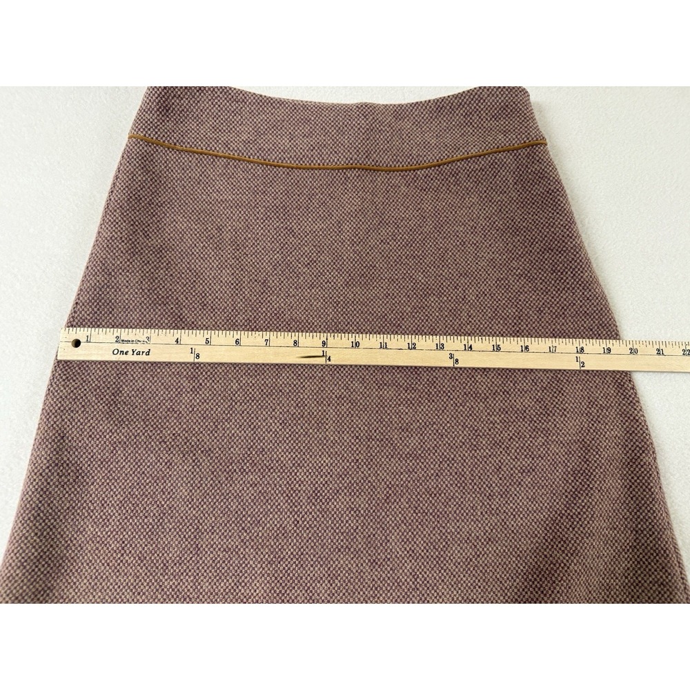 Vintage Skirt Tweed Wool Cashmere Classic Old Money 80s Academia Sz 6 Pink Mauve - Picture 11 of 12